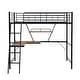 preview thumbnail 8 of 16, Modern Metal Twin Size Loft Bed with Full Length Guardrails, Inclined Ladder, L-shaped Desk and Shelf