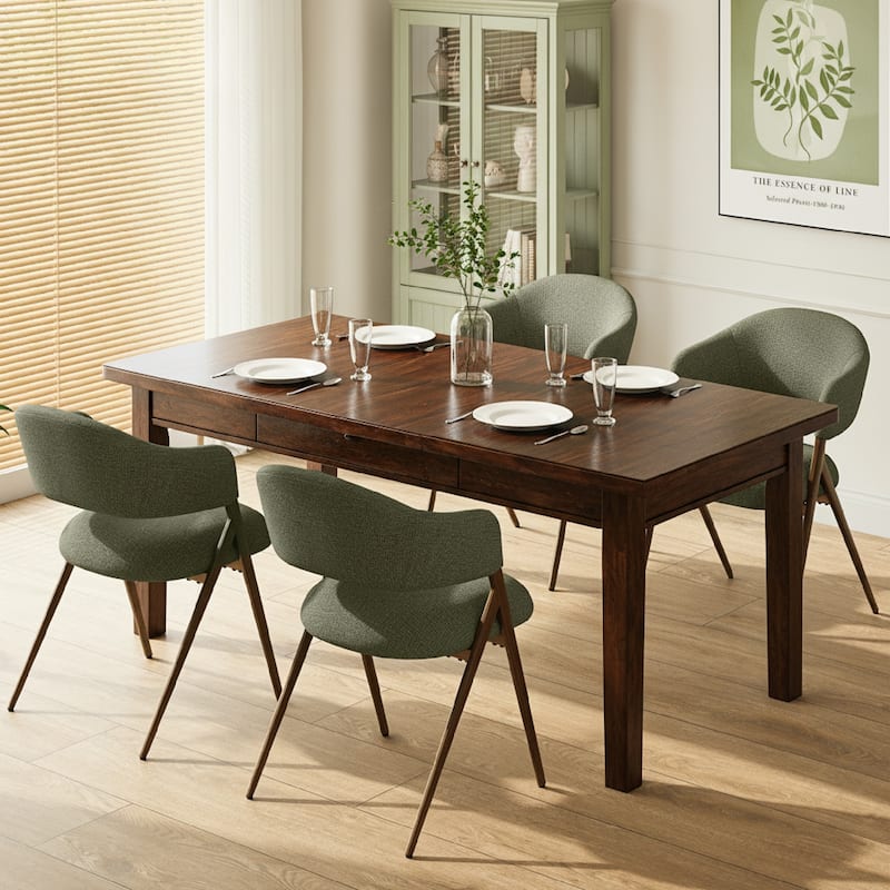 Modern Reclining Dining Chairs, 135° Back & 18.9" Wide Seat with Thick Cushion - Set of 4 - Green