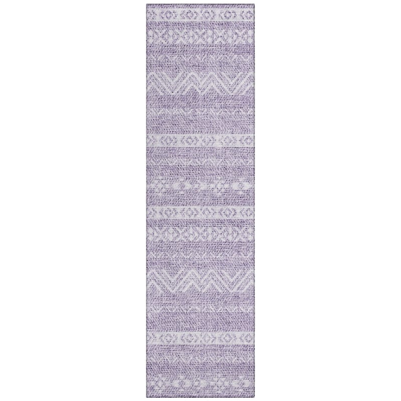 Machine Washable Indoor/ Outdoor Chantille Stripes Boho Rug
