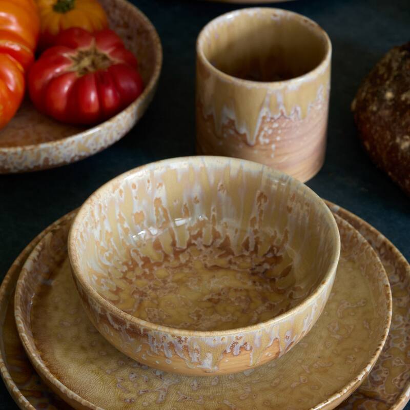 LEMIEUX ET CIE Hanami 20-Piece Stoneware Dinnerware Set with Reactive Glaze