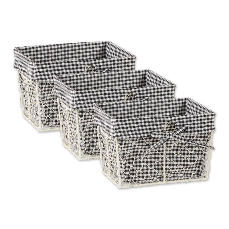 Chicken Wire Print Liner Basket (Set of 3) Small