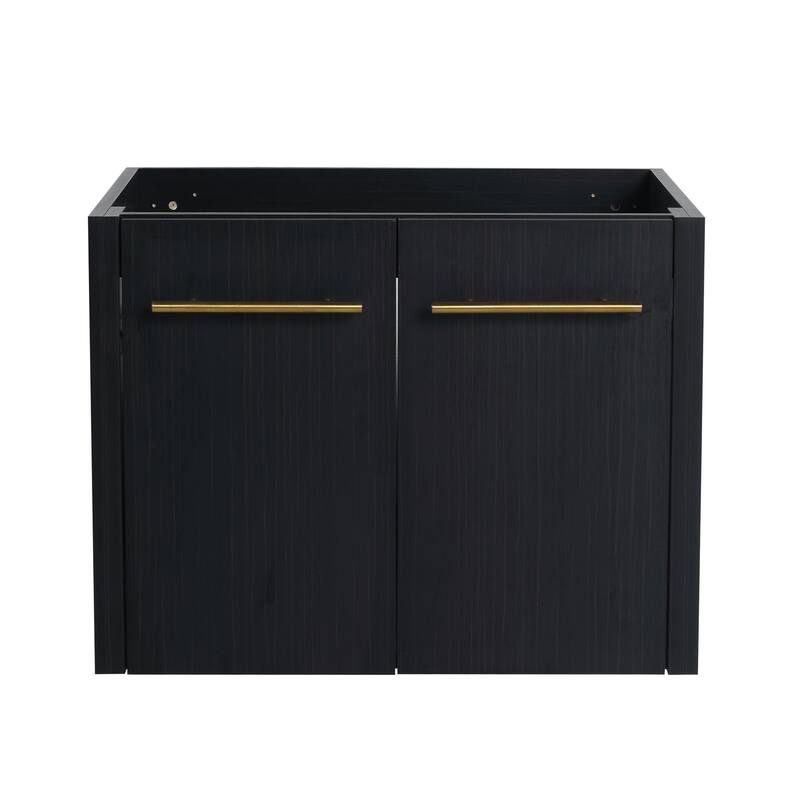 Modern Floating 24-Inch Bathroom Vanity Cabinet, Black Chestnut with Ample Storage, No Top Sink Included - 23.25in L Plywood - 23.25in L Black Chestnut