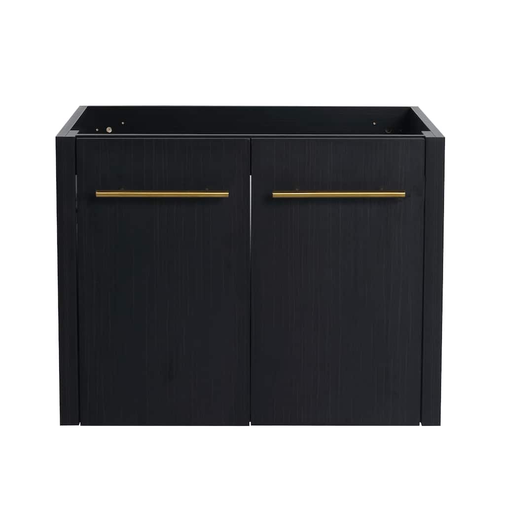 Modern Floating 24-Inch Bathroom Vanity Cabinet, Black Chestnut with Ample Storage, No Top Sink Included