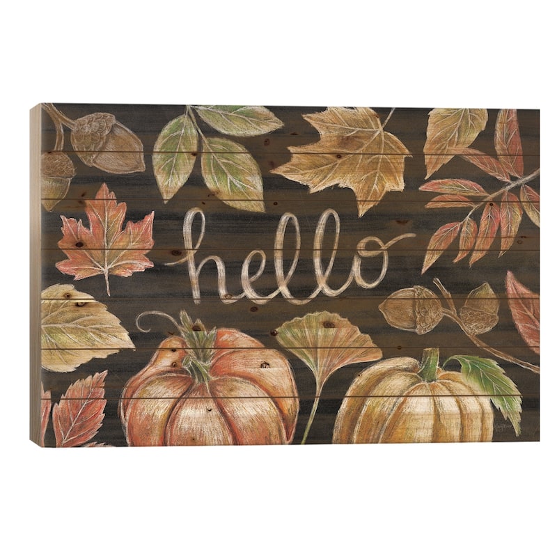 Harvest Chalk IX Print On Wood by Mary Urban - Multi-Color - 18x26x1.5