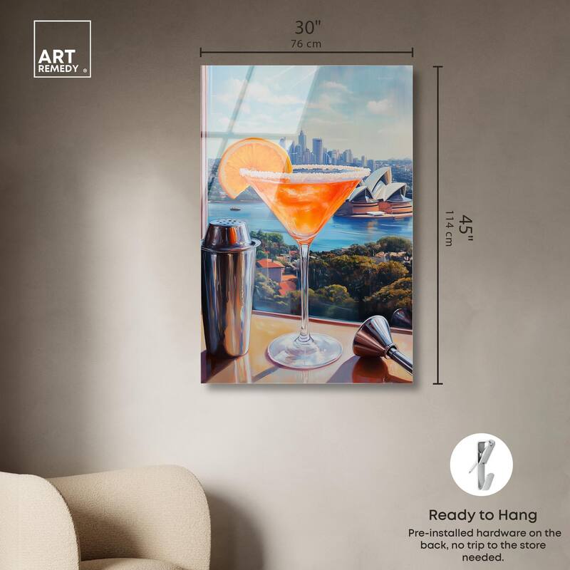 Classy Drink in Australia Acrylic by Art Remedy, Ready to Hang