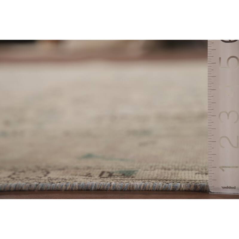 Hand Knotted Oriental 100% Wool Carpet Traditional Floral Beige & Ivories Tabriz Area Rug - 12' 11'' X 9' 6''