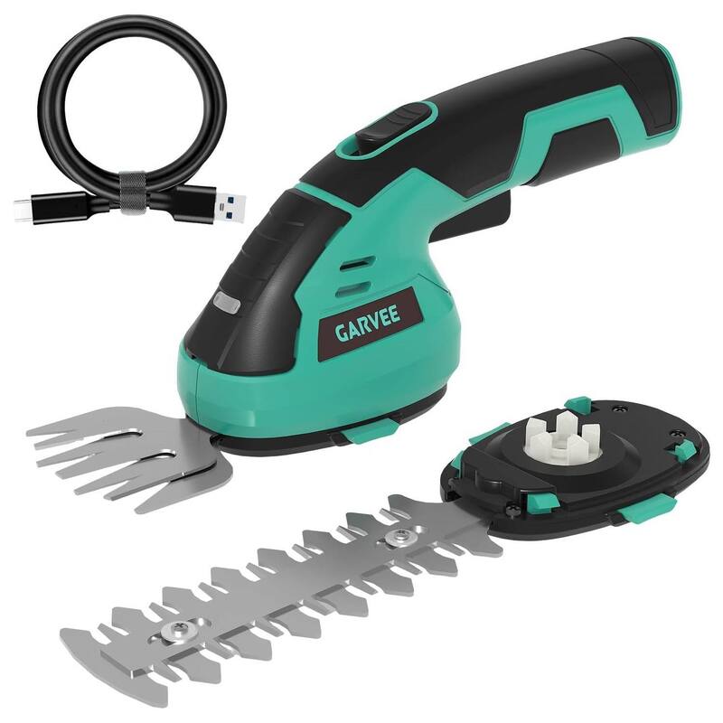 2 in 1 Electric Handheld Cordless Grass Trimmer Hedge Shears/ Grass Cutter - Blue