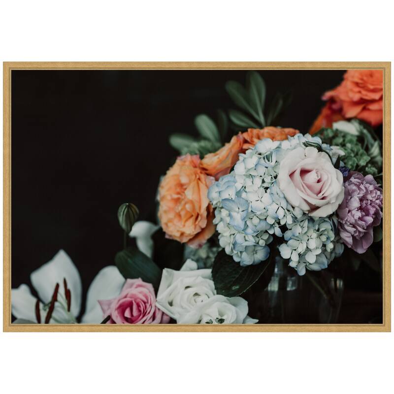 Kate and Laurel Sylvie Hydrangea Crush Framed Canvas by Alicia Abla
