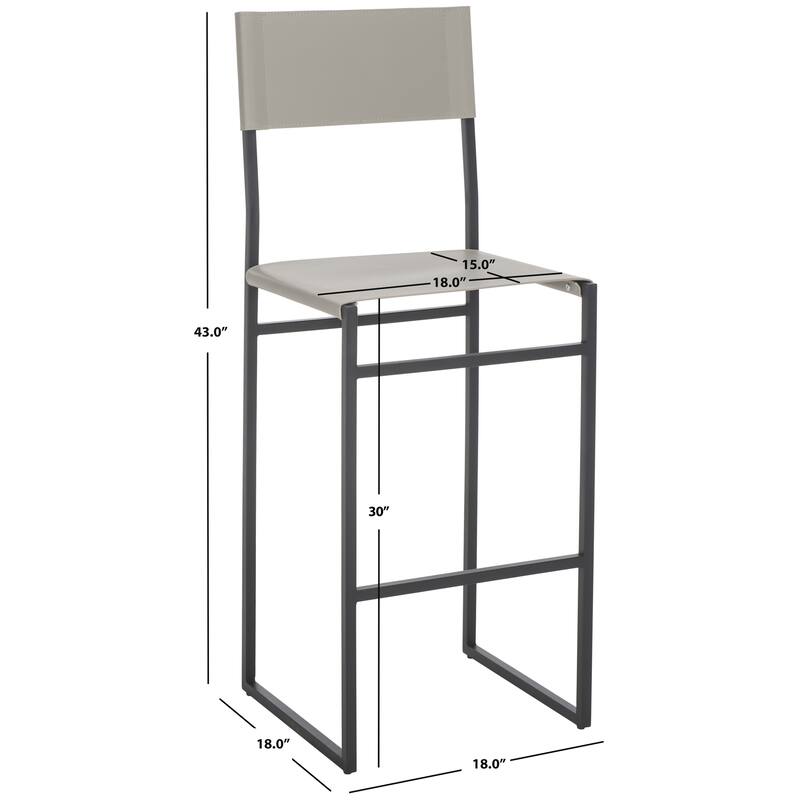 SAFAVIEH Vessie 30-inch Bar Stool (Fully Assembled) - 18 In. W x 18 In. D x 47 In. H - 18Wx18Dx47H