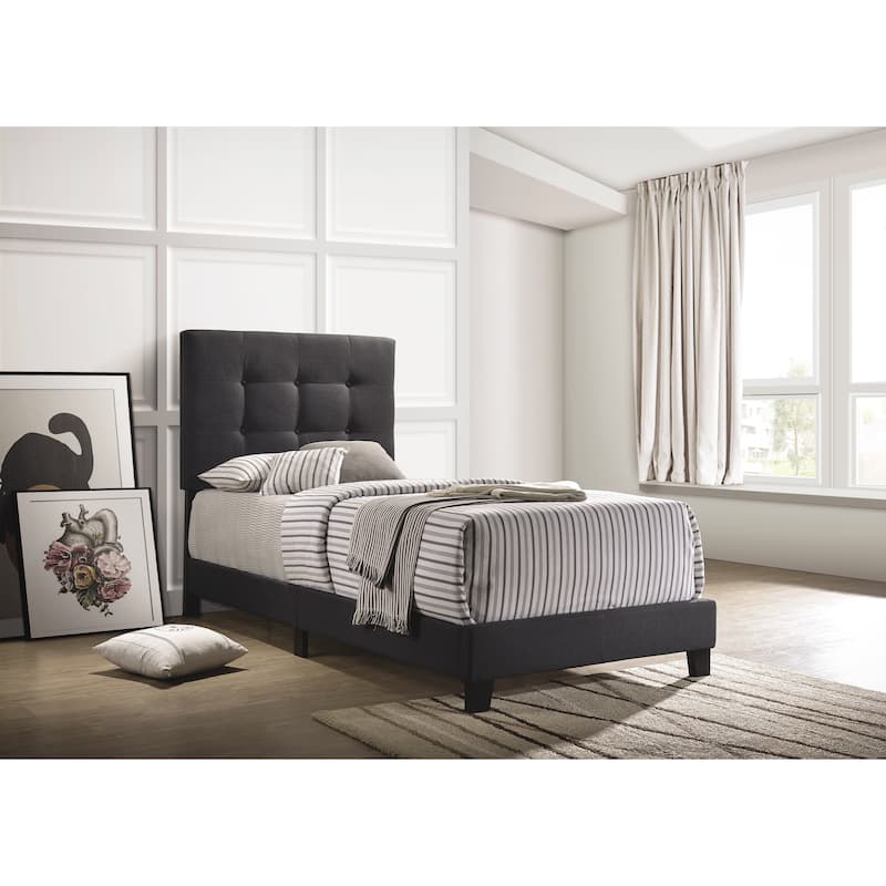 Dordrecht Tufted Upholstered Panel Bed - Charcoal - Twin