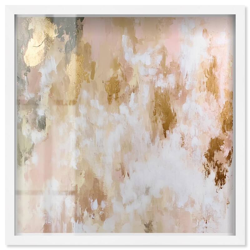 Golden Glimmer Gesture III Shadowbox by Art Remedy - White - 30" x 30"