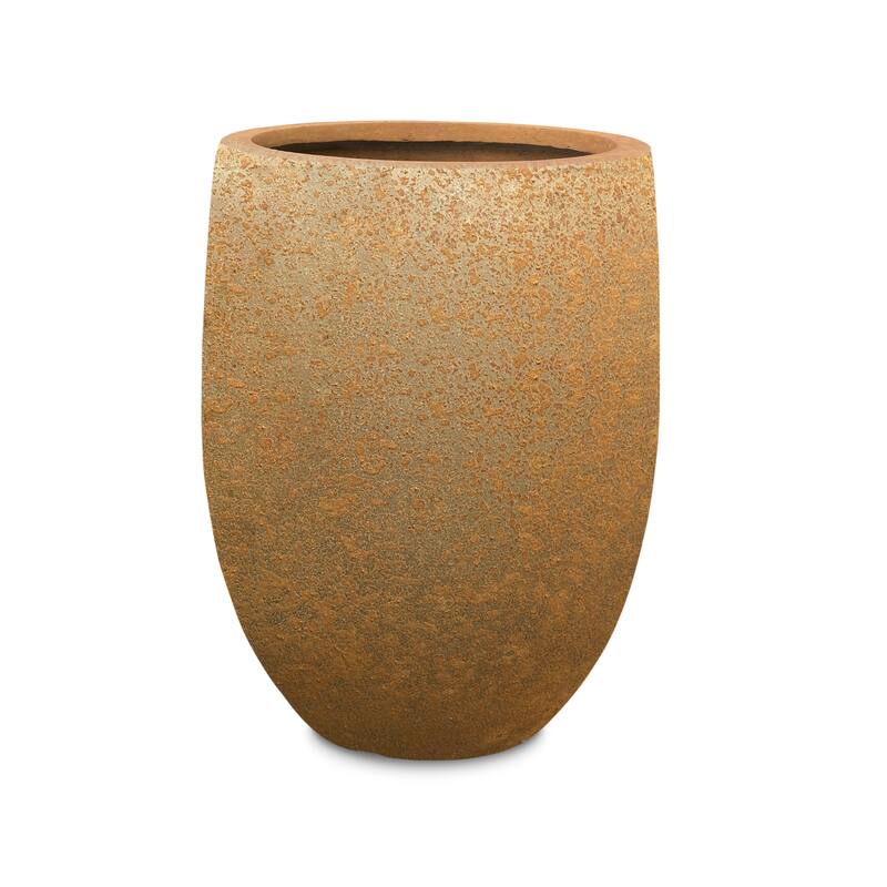 Kante Lightweight Concrete Outdoor Round Tall Planter, 21.7 Inch Tall