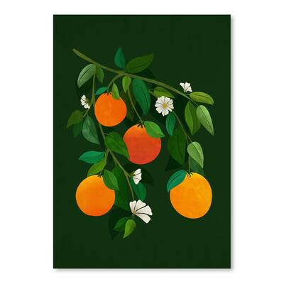Americanflat - Oranges And Blossoms by Modern Tropical - 16"x20" Poster Art Print