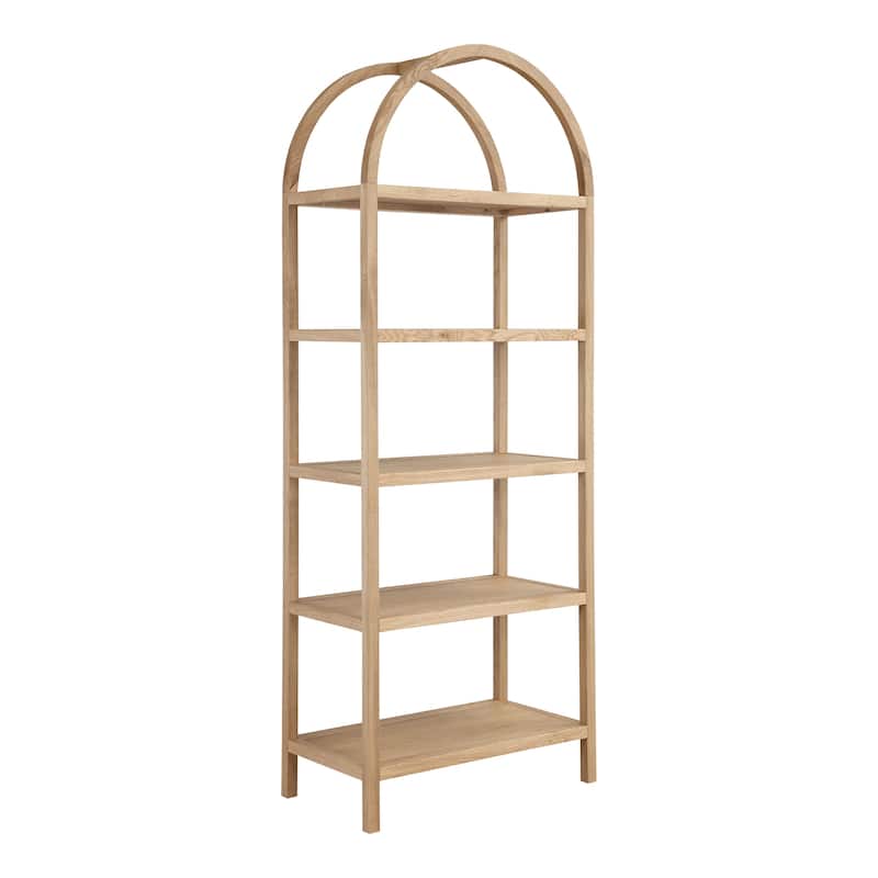 Aurelle Home Modern Oak Arched Bookshelf