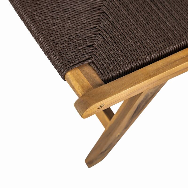 2-Piece Outdoor Chair Set, Acacia Wood Outdoor Chair, Teak Frame Lounge Chair