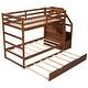 preview thumbnail 22 of 49, Roomfitters Twin-Over-Twin Bunk Bed with Twin Trundle, Sturdy Wooden Frame, 3 Storage Stairs, Safety Guardrails