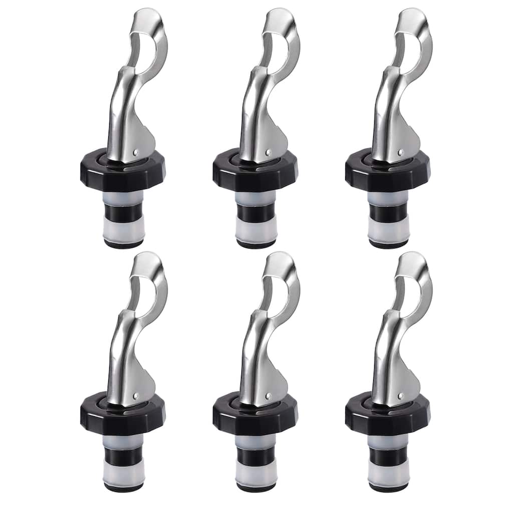 Wine Stoppers, 6Pcs 16mm/0.63" Silicone Bottle Stopper for Beer - White Black