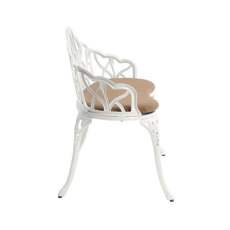 HOMEFUN Aluminum Outdoor Tulip Garden Bench