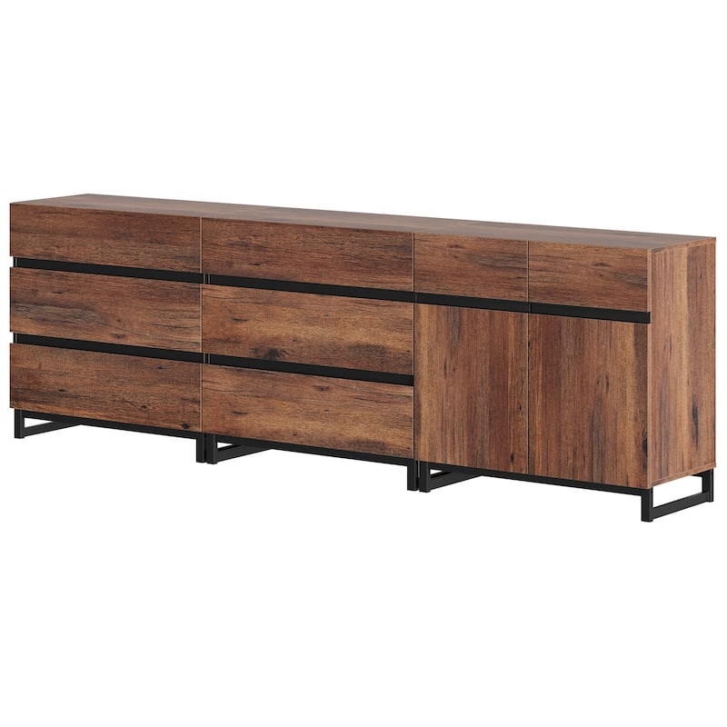 WAMPAT Storage Cabinet, 3 in 1 Modern Sideboard