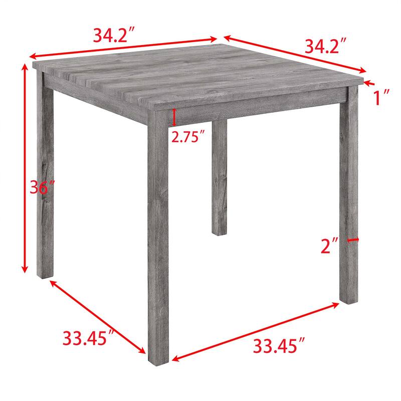 Roomfitters 5-Piece Dining Table Set with Upholstered Stools, Industrial Bar Table for Dining or Breakfast Nook