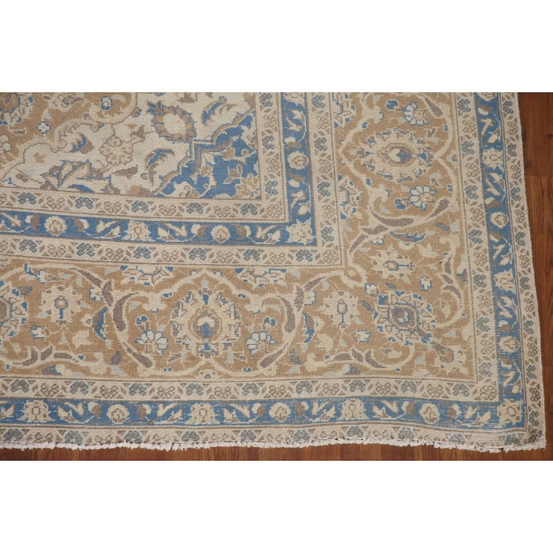 Traditional Kashan Persian Vintage Area Rug Hand-knotted Wool Carpet - 9'7" x 12'6"