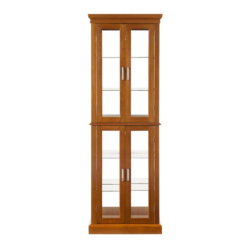 Curio Cabinet Display Cabinet w/Adjustable Shelves and Tempered Glass Doors