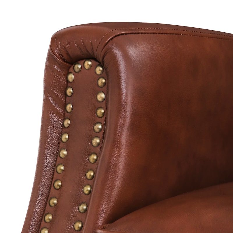 2 Set Genuine Leather Recliner Modern Push Back Recliner Chair Wingback 3 Adjustable Chair for Living Room