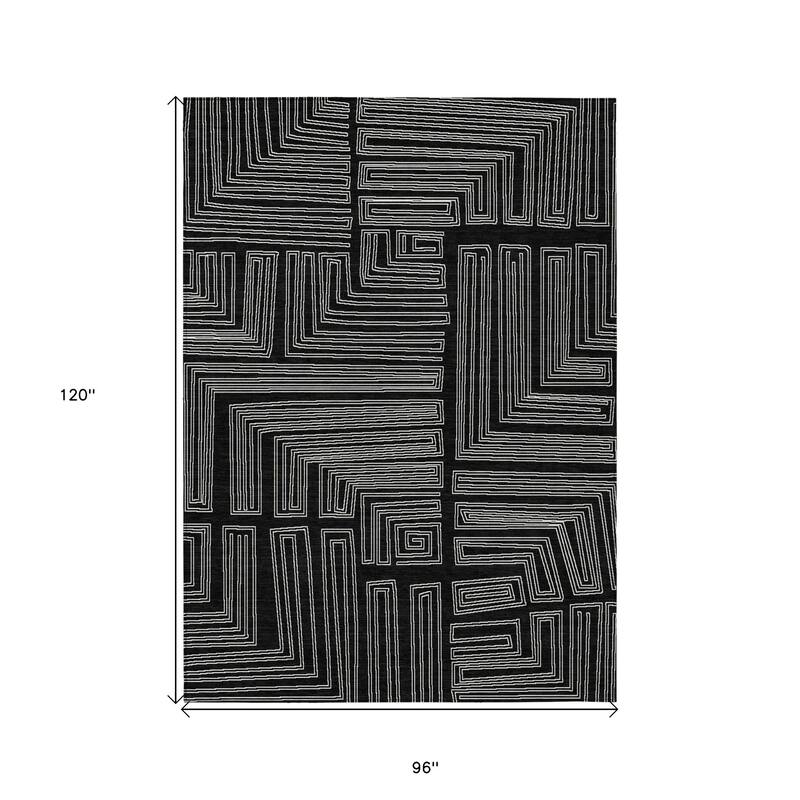 HomeRoots Geometric Transitional Rectangle Outdoor Rug