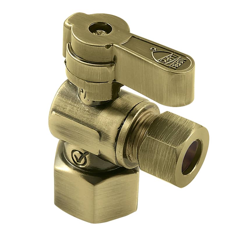 Kingston Brass Comp Angle Stop Valve - Antique Brass
