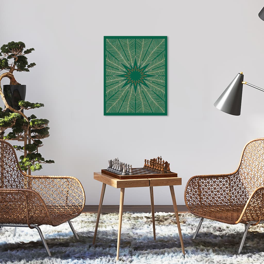 Wynwood Studio Canvas Holiday and Seasonal Glam Star Holiday Season Green Modern & Contemporary Wall Art Canvas Print