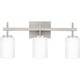 preview thumbnail 1 of 3, Wilburn 3-Light Integrated LED Brushed Nickel Vanity Light