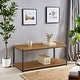 preview thumbnail 7 of 18, Caffoz Tall Center Table Coffee Table with Storage Shelf Oak Brown