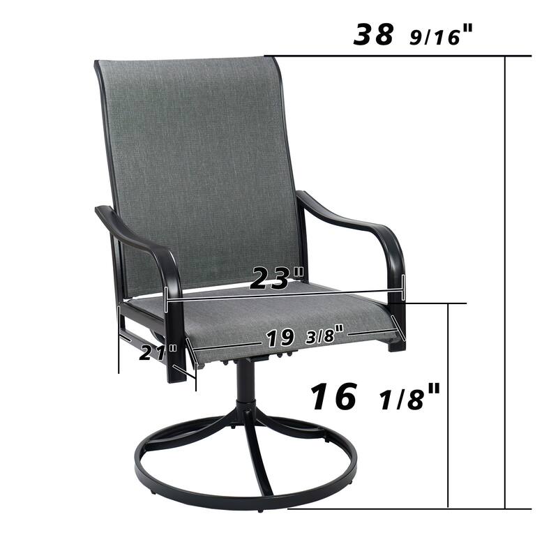 Kozyard 2Packs Patio Swivel Dining Chairs Swivel Chairs Breathable Textilene Rocker Chair for Lawn Porch Garden Deck