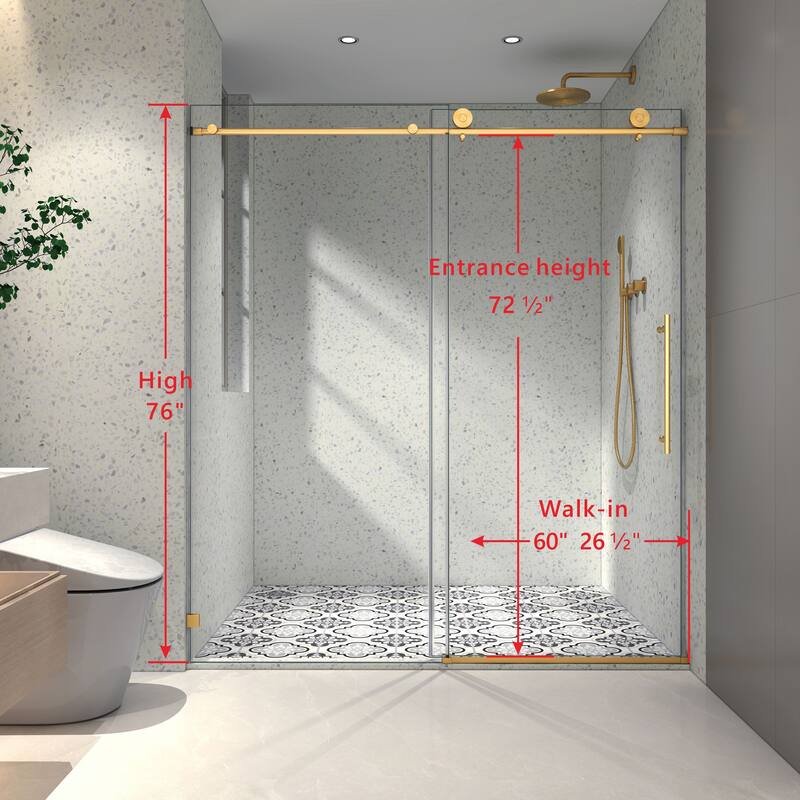 Frameless one fixed and one shifted Shower Door