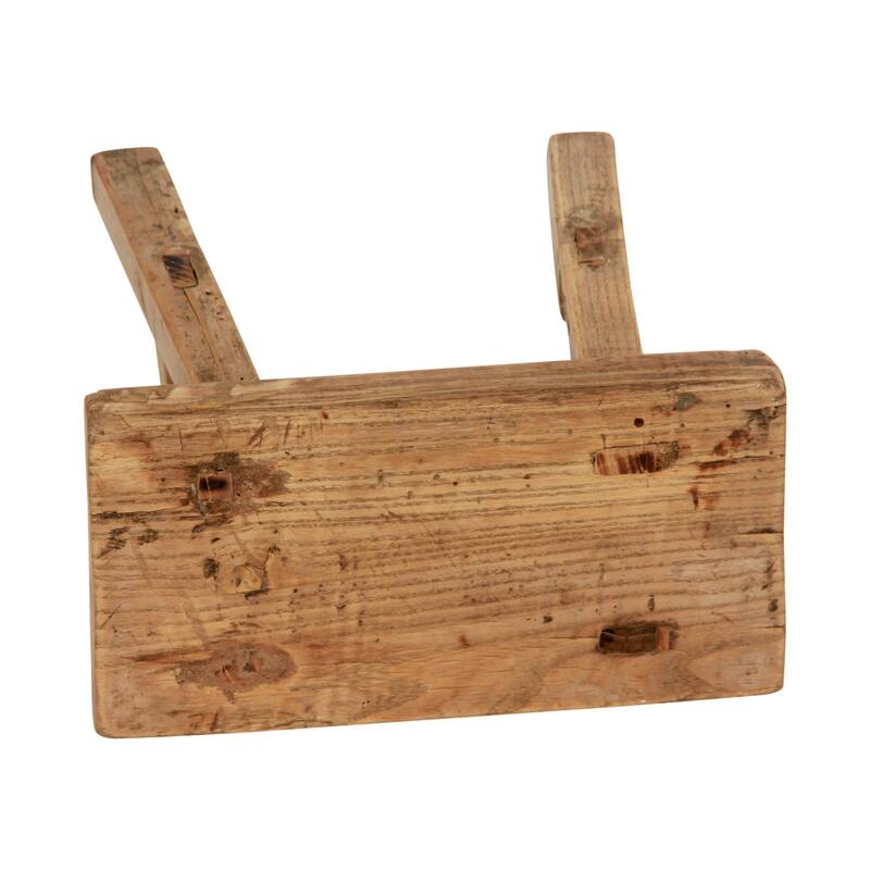 Artissance 11 in. W Rectangular Natural Wood Vintage Mini Stool - 11" W x 5" L x 9" H
