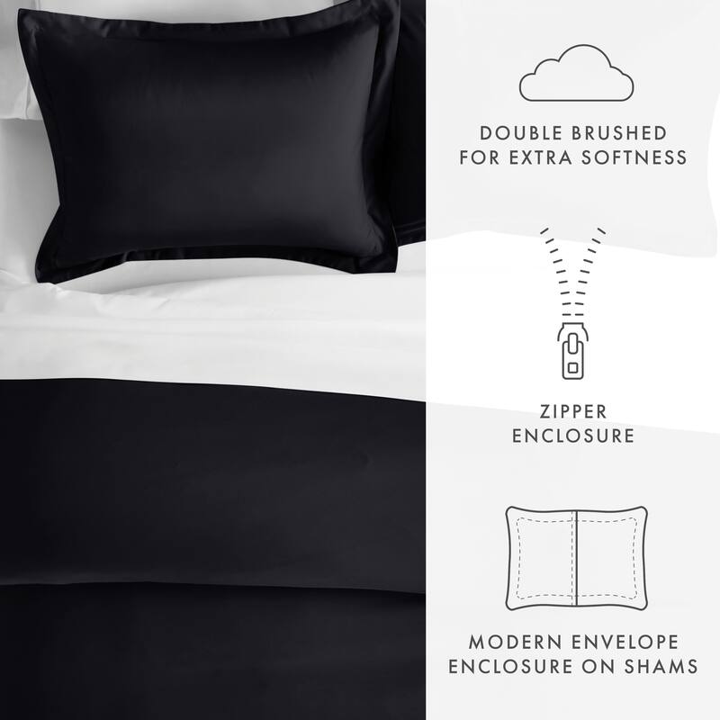 Soft Essentials Oversized 3-piece Microfiber Duvet Cover Set