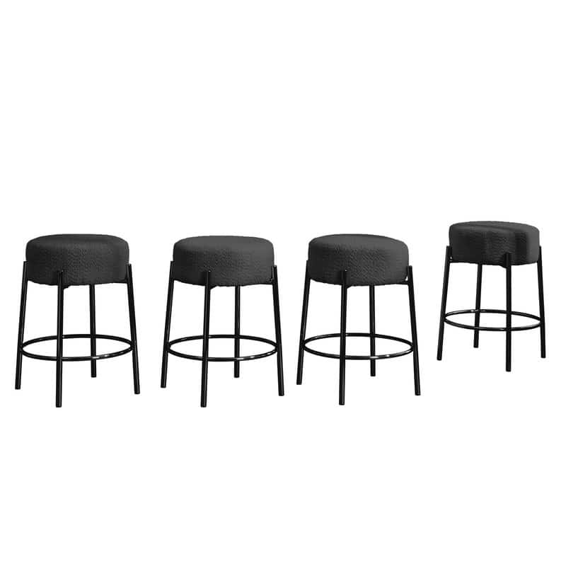 Mixoy Backless 24"Counter Height Velvet Bar Stools with steel Legs