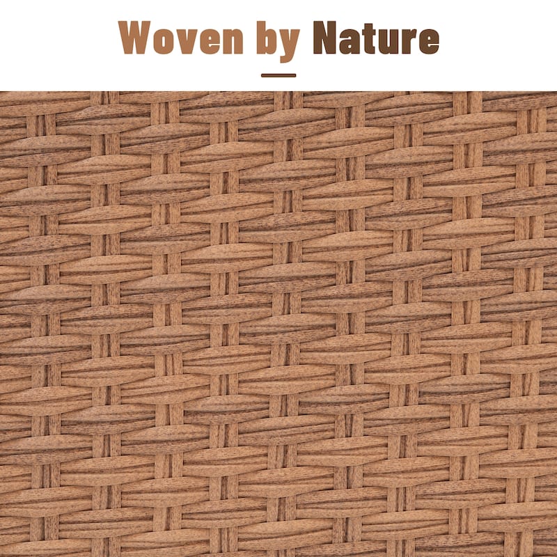 Outdoor Conversation Set L-Shaped Sectional Sofa 6-Piece with Cushions and Coffee Table PE Wicker Rattan Weather-Resistant