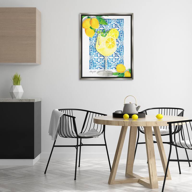 Stupell Mediterranean Limoncello Drink Framed Floater Canvas Wall Art Design By Hillary Holt