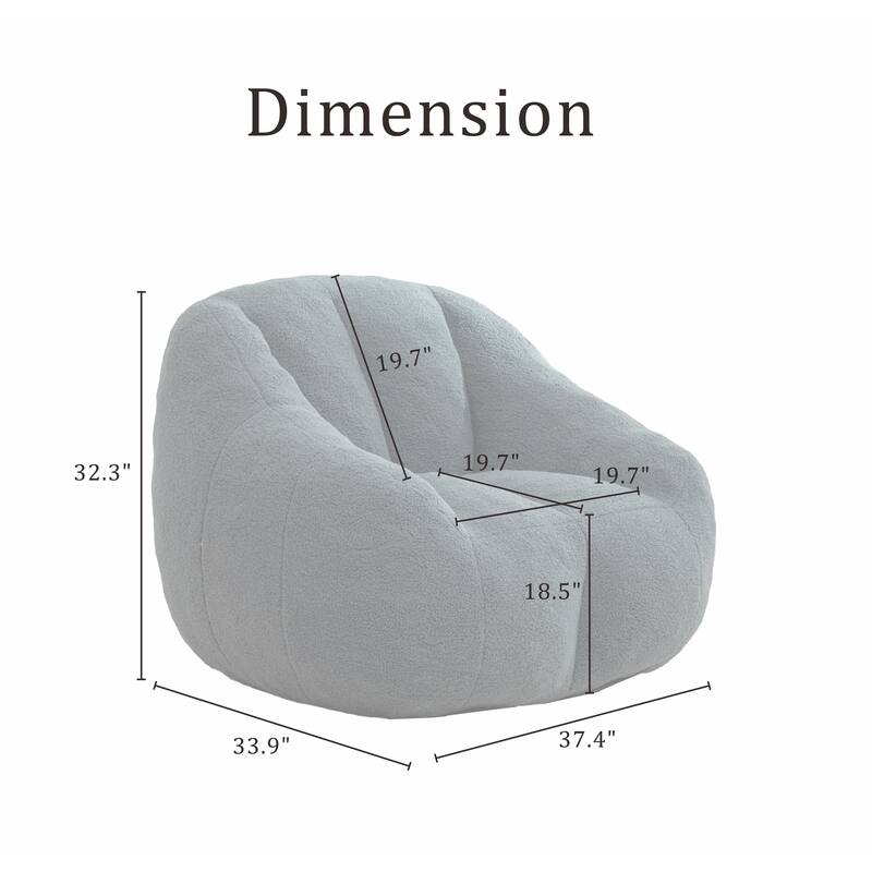 Upholstered Bean Bag Chair,Modern Lazy Floor Sofa Chair