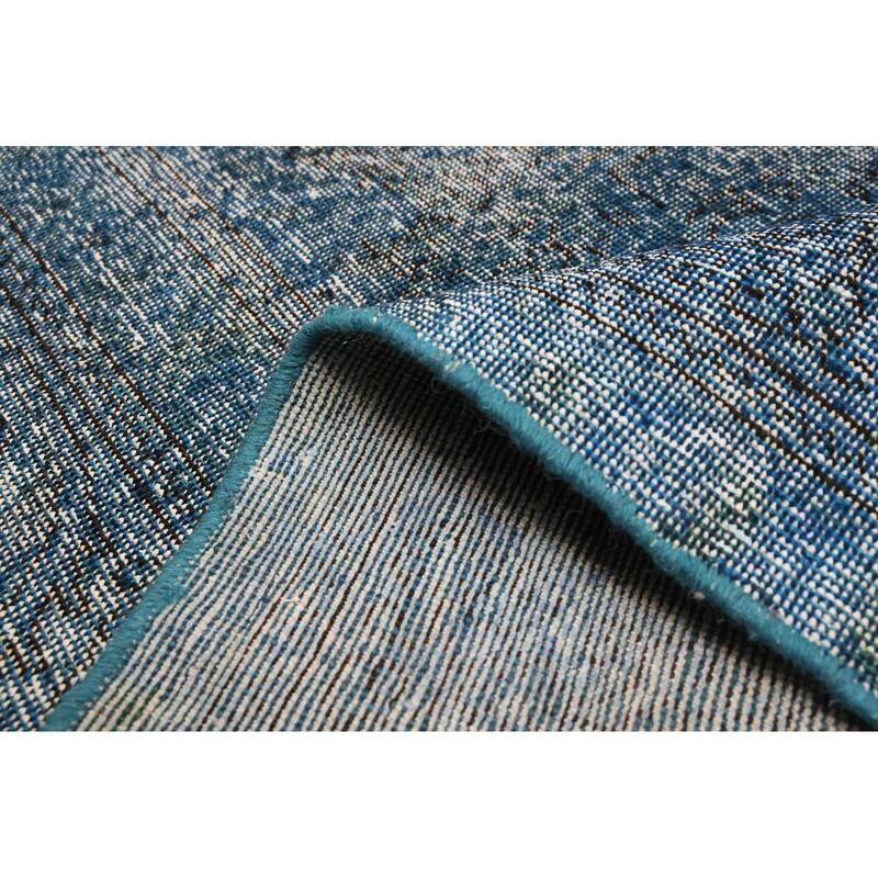 ECARPETGALLERY Hand-knotted Color Transition Dark Blue Wool Rug - 2'11 x 9'4