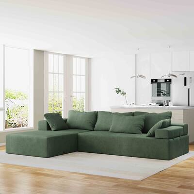 108" Chenille Modular L-Shaped Sectional Sofa, Left Facing