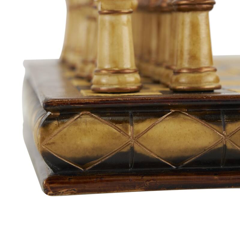 Polystone Chess Game Set - Brown - Roche River Decor