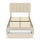 preview thumbnail 48 of 46, VECELO Kids Bed Frame, Plantform Beds with Storage Drawer, Height Adjustable Upholstered Bed, Twin Size Bed Set of 2