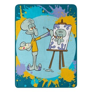 Spongebob Squidward Art Micro Raschel Throw Blanket