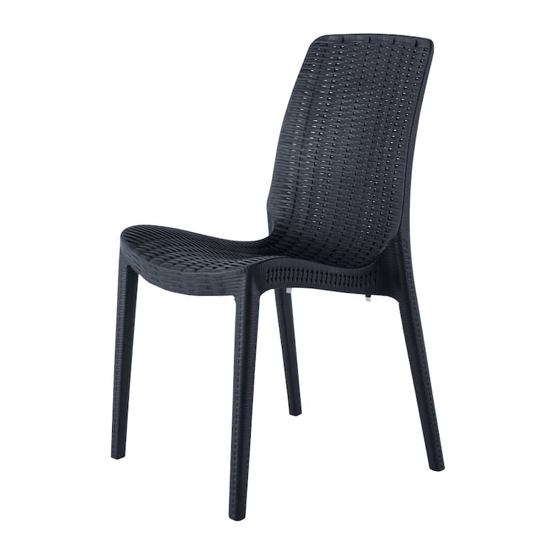 Rue Resin Stackable All-Weather Patio Dining Chairs, Set of 4