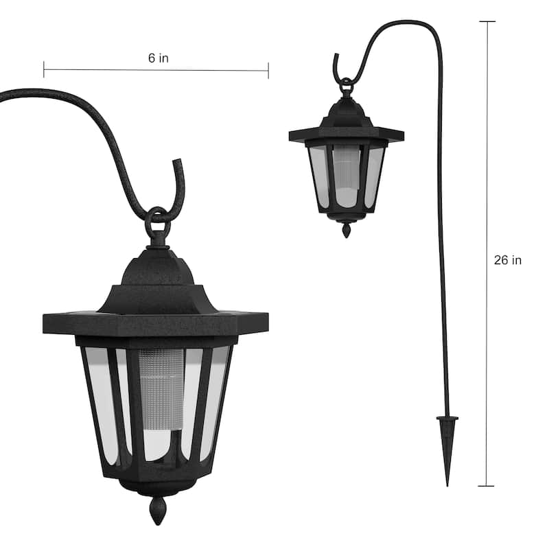 Pure Garden Hanging Solar Coach Lights with Hanging Hooks
