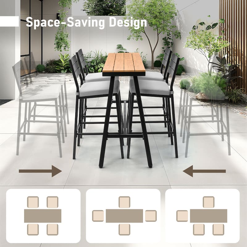 Pellebant Outdoor Bar Table Patio Rectangular