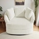preview thumbnail 55 of 64, Oversized 43" W Plush Corduroy Recessed Arm Swivel Barrel Chair