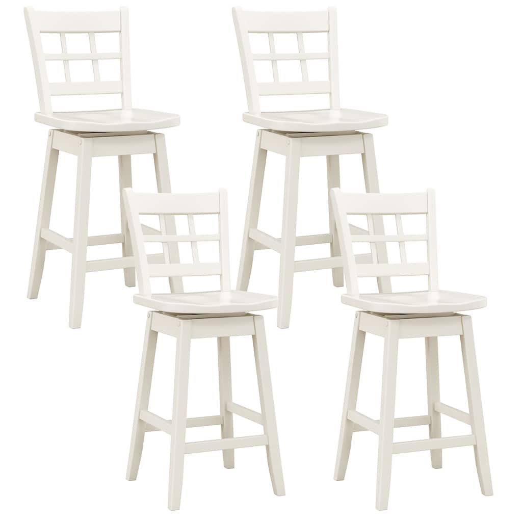 Gymax 4PCS 24.5 Inch Counter Height Bar Chairs Swivel Bar Stools w/
